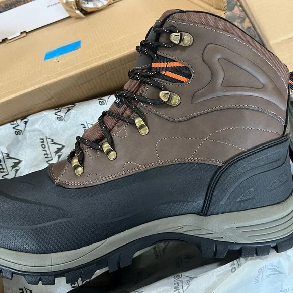 NEW NortiV8 Men’s Brown Black Hiking Snow Waterproof Construction Work Boots - Picture 7 of 7